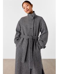 Whistles - Petite Cosette Funnel Neck Coat - Lyst