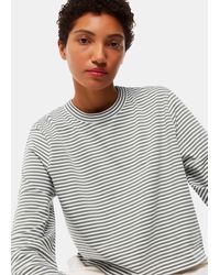 Whistles - Stripe Crop Long Sleeve Tee - Lyst