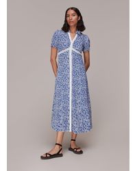 Whistles - Twin Daisy Print Midi Dress - Lyst