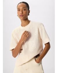 Whistles - Textured Floral Jersey Top - Lyst