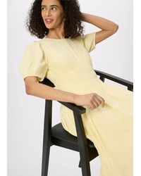 Whistles - Petite Shirred Cheesecloth Midi Dress - Lyst