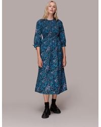 Whistles - Boho Floral Shirred Dress - Lyst