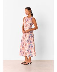Whistles - Petite Floral Textured Midi Dress - Lyst