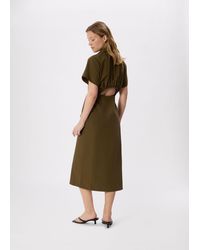 Whistles - Cut Out Back Poplin Midi Dress - Lyst