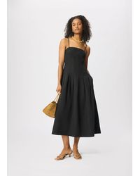 Whistles - Linen Blend Waisted Midi Dress - Lyst