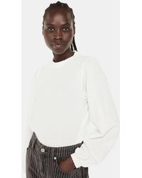 Whistles - Textured Puff Sleeve Crew Neck - Lyst