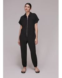 Whistles - Ruby Zip Front Jersey Jumpsuit - Lyst