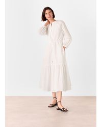 Whistles - Broderie Midi Dress - Lyst