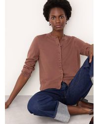 Whistles - Fine Gauge Crew Neck Cardigan - Lyst