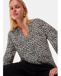 Whistles - Scribble Print Blouse - Lyst