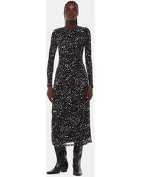 Whistles - Scribble Bouquet Mesh Dress - Lyst