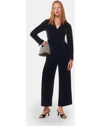 Whistles - Tailored Velvet V-Neck Jumpsuit - Lyst