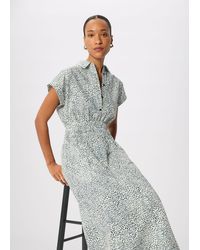 Whistles - Petite Flecked Animal Collared Dress - Lyst