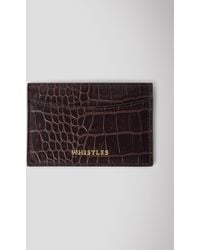 Whistles - Shiny Croc Leather Card Holder - Lyst