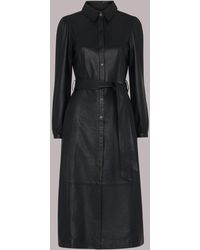 Whistles - Phoebe Leather Shirt Dress - Lyst