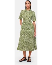 Whistles - Linear Leaf Midi Dress - Lyst