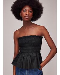 Whistles - Shirred Tie Detail Top - Lyst