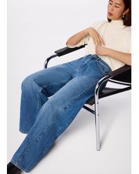 Whistles - Panel Detail Wide Leg Jean - Lyst