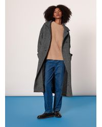 Whistles - Herringbone Funnel Neck Coat - Lyst