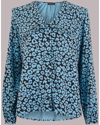Whistles - Fuzzy Leopard Collar Top - Lyst