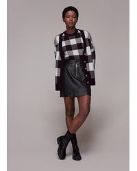 Whistles - Zip Front Detail Leather Skirt - Lyst