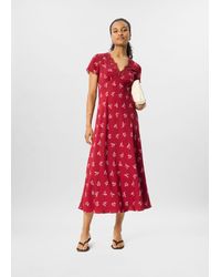 Whistles - Petite Floral Lace Trim Midi Dress - Lyst