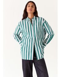 Whistles - Stripe Oversized Shirt - Lyst
