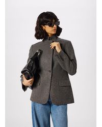 Whistles - Petite Herringbone Wool Blend Blazer - Lyst