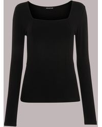 Whistles - Square Neck Long Sleeve Top - Lyst