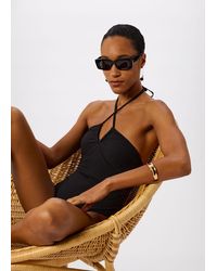 Whistles - Textured Gingham Swimsuit - Lyst