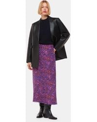 Whistles - Mottled Leopard Midi Skirt - Lyst