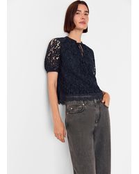 Whistles - Lace Tie Detail Blouse - Lyst
