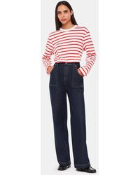 Whistles - Stripe Cotton Top - Lyst