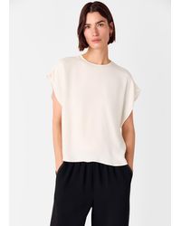 Whistles - Short Sleeve Crepe Shell Top - Lyst