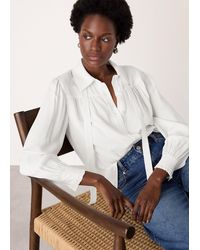 Whistles - Tie Detail Crepe Blouse - Lyst