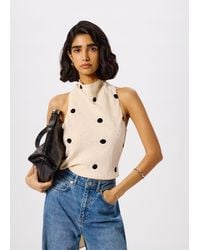 Whistles - Jacquard Spot Satin Halterneck - Lyst