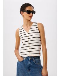 Whistles - Stripe Button Front Tank - Lyst
