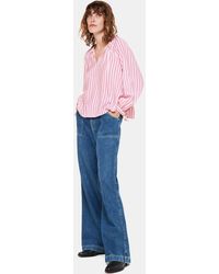 Whistles - Mia Stripe Tie Neck Blouse - Lyst