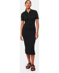 Whistles - Monique Shirred Midi Dress - Lyst