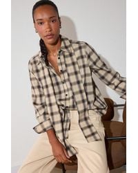 Whistles - Detachable Scarf Check Shirt - Lyst