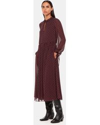Whistles - Spot Print Trapeze Midi Dress - Lyst