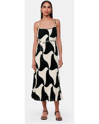 Whistles - Triangle Swirl Pleated Dress - Lyst