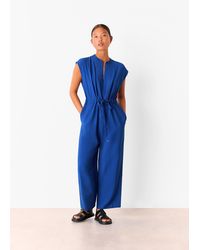 Whistles - Petite Sleeveless Drawstring Jumpsuit - Lyst