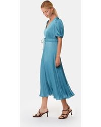 Whistles - Delilah Satin Pleat Dress - Lyst