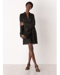 Whistles - Metallic Dobby Mini Dress - Lyst