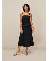 Whistles - Linen Tie Front Strappy Dress - Lyst