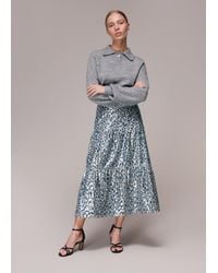 Whistles - Animal Metallic Skirt - Lyst