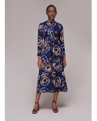 Whistles - Elena Tie Dye Silk Midi Dress - Lyst