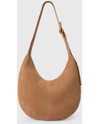Whistles - Large Sia Curved Suede Bag - Lyst