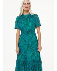 Whistles - Petite Diagonal Snake Shirred Dress - Lyst